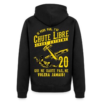 Chute Libre Sport Extrême 2020 - Veste à capuche bio Premium Unisexe - noir - Dos - Nico (187cm)