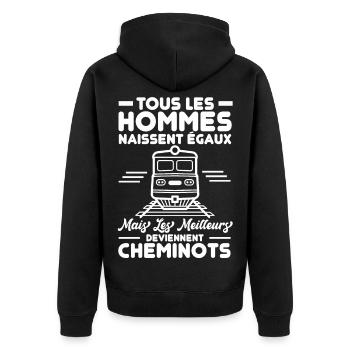 Cheminots - Veste à capuche bio Premium Unisexe - noir - Dos - Nico (187cm)
