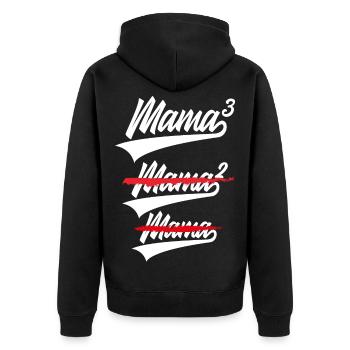 MAMA HIGH 3 KIDS TRIPLETS - Unisex Premium Organic Zip Hoodie - black - Back - Nico (187cm)