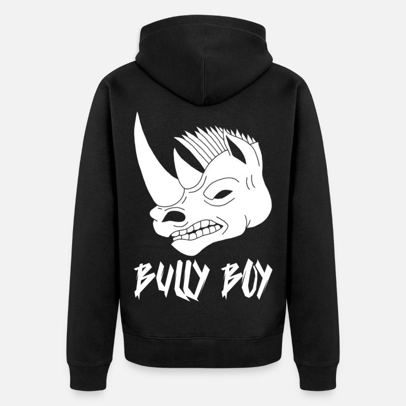 Tête de rhinocéros blanc - Veste à capuche bio Premium Unisexe - noir