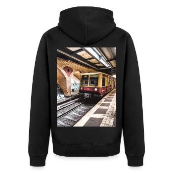 Pankow - Unisex Premium Bio Zip Hoodie - Schwarz - Hinten - Nico (187cm)