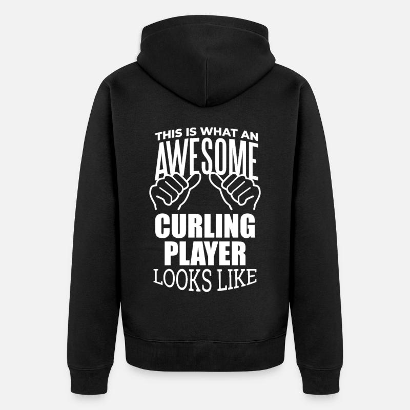 Curling - Unisex Premium Bio Zip Hoodie - Schwarz