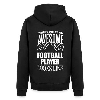 Football Football Football - Veste à capuche bio Premium Unisexe - noir - Dos - Nico (187cm)