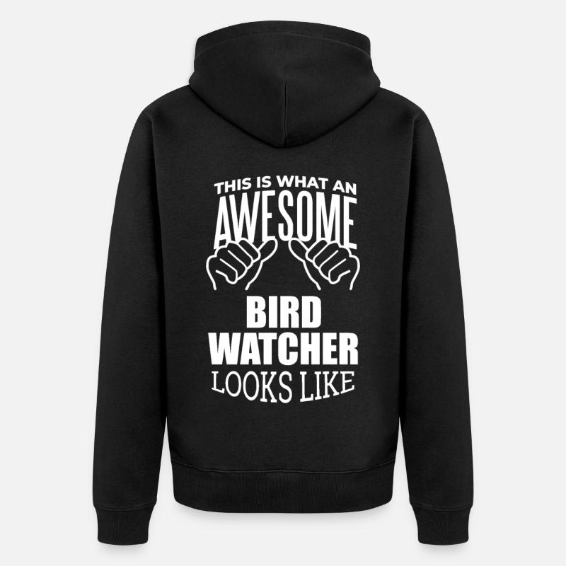 Observation des oiseaux - Veste à capuche bio Premium Unisexe - noir