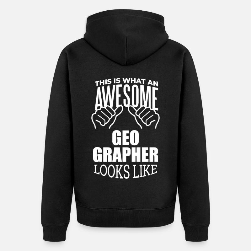 géographie - Veste à capuche bio Premium Unisexe - noir