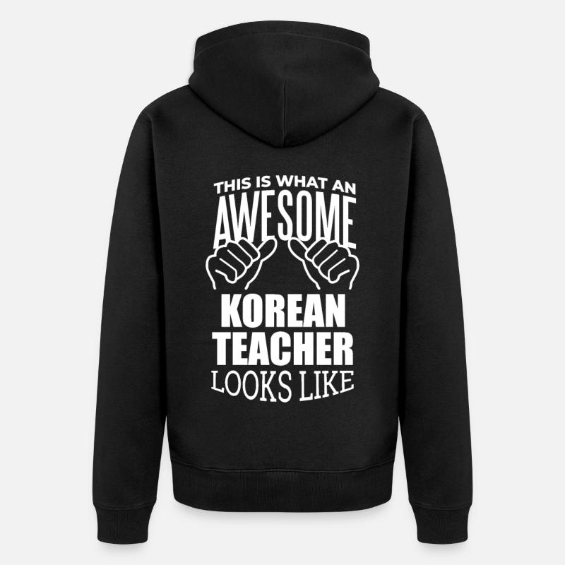 Coréen - Veste à capuche bio Premium Unisexe - noir