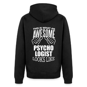 psychologue - Veste à capuche bio Premium Unisexe - noir - Dos - Nico (187cm)