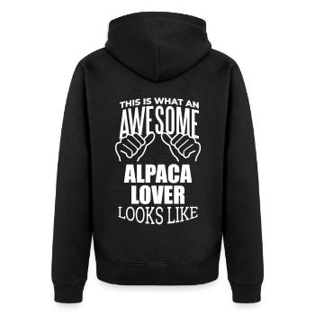 Alpaga Alpaga Alpaga - Veste à capuche bio Premium Unisexe - noir - Dos - Nico (187cm)