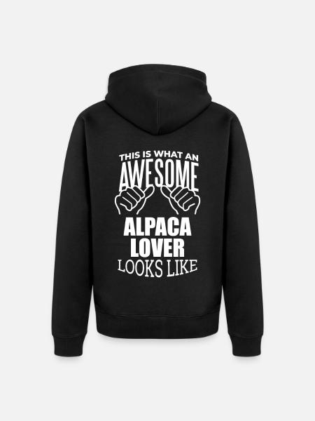 Alpaca Alpaca Alpaca - Unisex Premium Organic Zip Hoodie - black