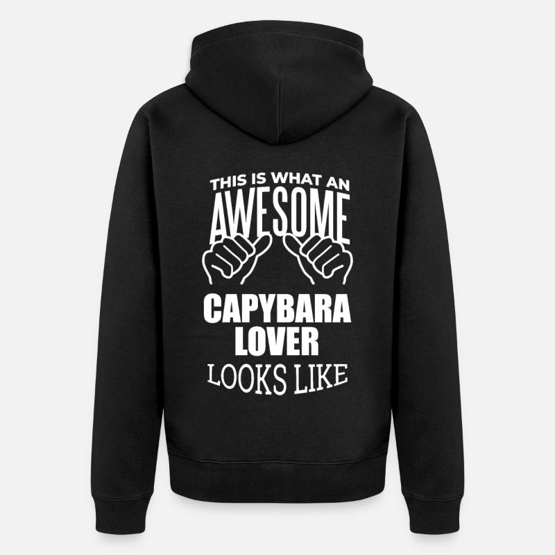 Capybara - Unisex Premium Bio Zip Hoodie - Schwarz