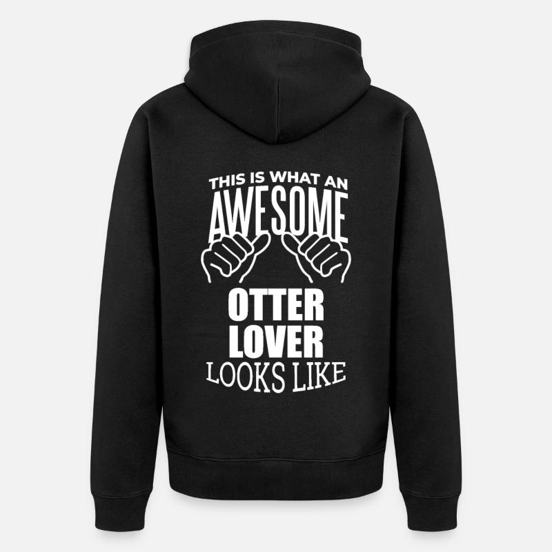 Otter - Unisex Premium Bio Zip Hoodie - Schwarz