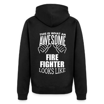 Firefighter Firefighter Firefighter - Unisex Premium Organic Zip Hoodie - black - Back - Nico (187cm)
