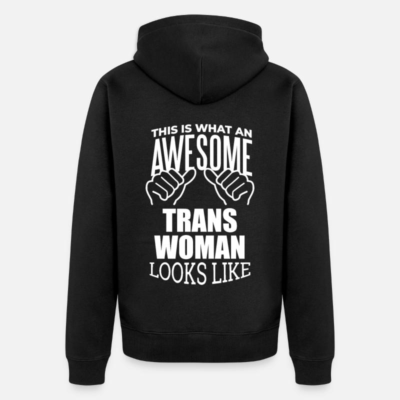 Transfrau - Unisex Premium Bio Zip Hoodie - Schwarz