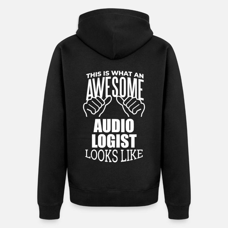 audiologie - Veste à capuche bio Premium Unisexe - noir