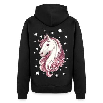 Cheval avec des étoiles - Veste à capuche bio Premium Unisexe - noir - Dos - Nico (187cm)