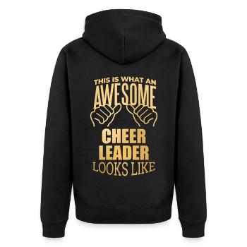 Cheerleader - Unisex Premium Bio Zip Hoodie - Schwarz - Hinten - Nico (187cm)
