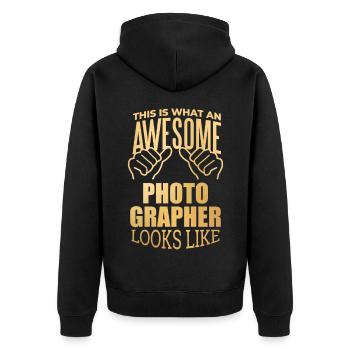 photographe - Veste à capuche bio Premium Unisexe - noir - Dos - Nico (187cm)
