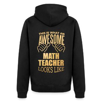 Mathématiques - Veste à capuche bio Premium Unisexe - noir - Dos - Nico (187cm)