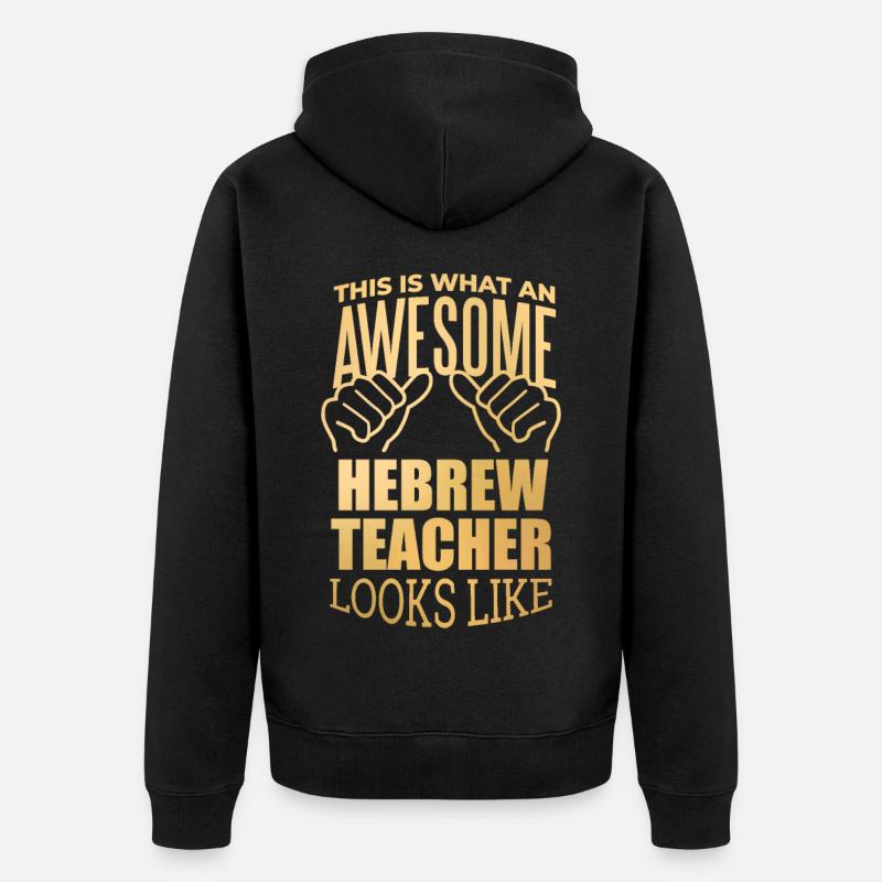 Hebräisch - Unisex Premium Bio Zip Hoodie - Schwarz