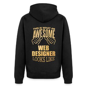 Concepteur web - Veste à capuche bio Premium Unisexe - noir - Dos - Nico (187cm)