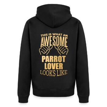 perroquet - Veste à capuche bio Premium Unisexe - noir - Dos - Nico (187cm)