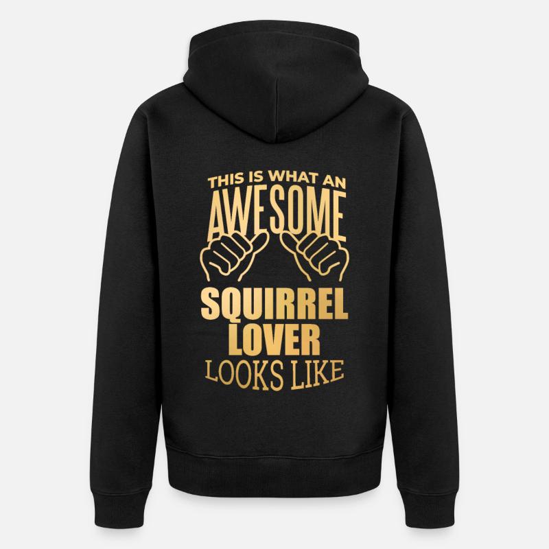 Eichhörnchen - Unisex Premium Bio Zip Hoodie - Schwarz