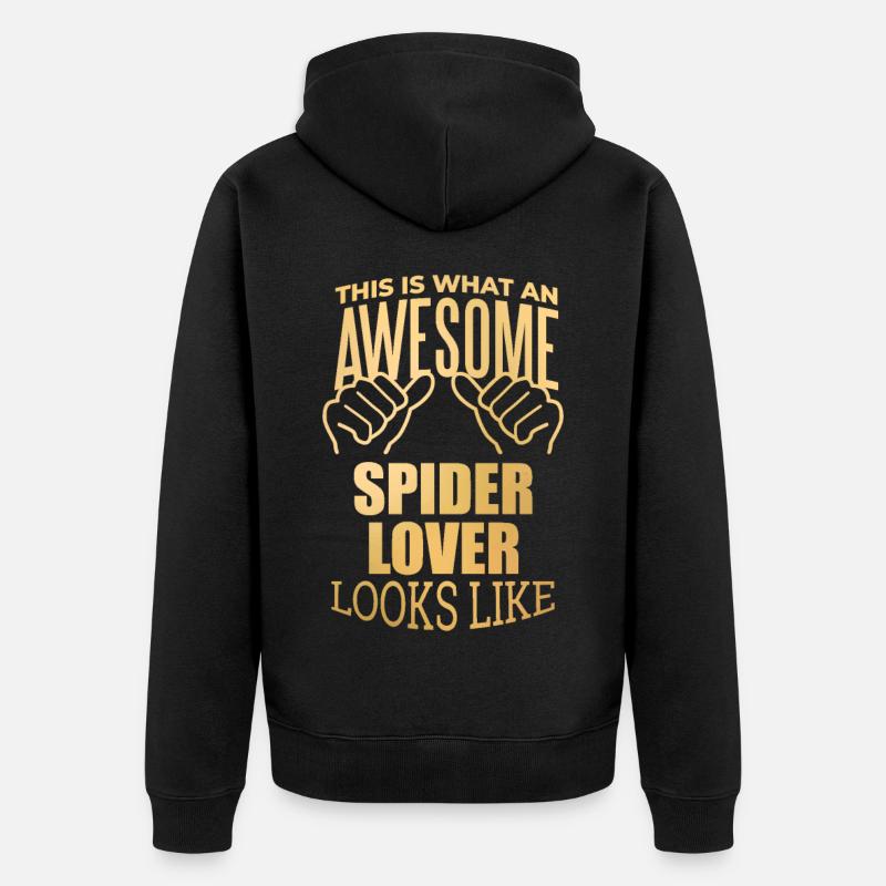 Spinne - Unisex Premium Bio Zip Hoodie - Schwarz