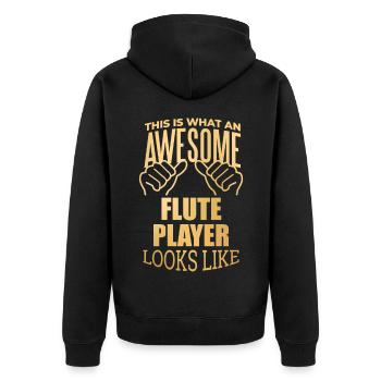 flûte - Veste à capuche bio Premium Unisexe - noir - Dos - Nico (187cm)