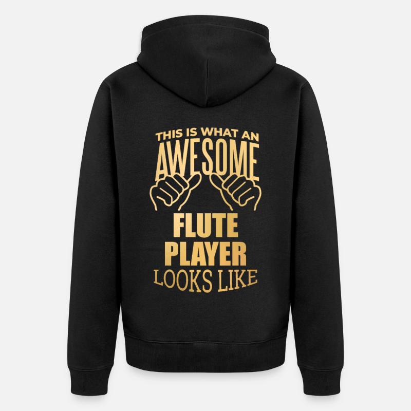 flûte - Veste à capuche bio Premium Unisexe - noir