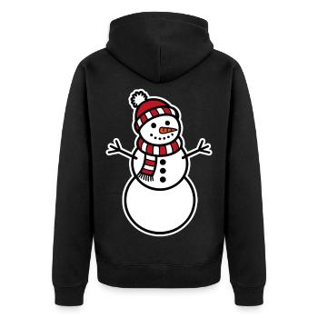Schneemann - Unisex Premium Bio Zip Hoodie - Schwarz - Hinten - Nico (187cm)