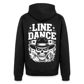 Line Dance Skeleton with Rose - Unisex Premium Organic Zip Hoodie - black - Back - Nico (187cm)