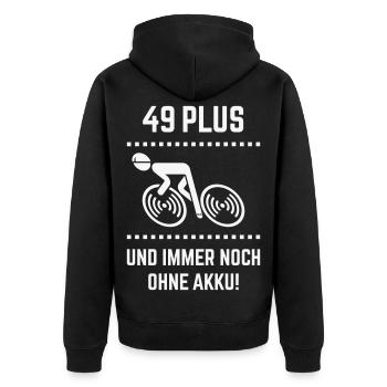 49 Plus – still without battery! Bicycle Road Bike W - Unisex Premium Organic Zip Hoodie - black - Back - Nico (187cm)