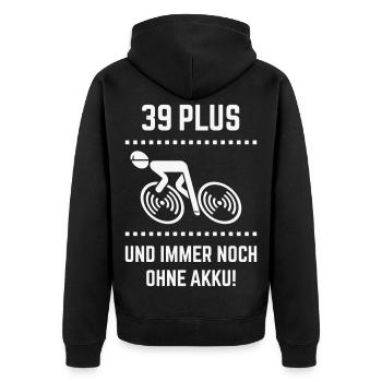 39 Plus – still without battery! Bicycle Road Bike W - Unisex Premium Organic Zip Hoodie - black - Back - Nico (187cm)