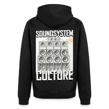 Soundsystem Culture Sketch - Veste à capuche bio Premium Unisexe - noir - Dos - Nico (187cm)