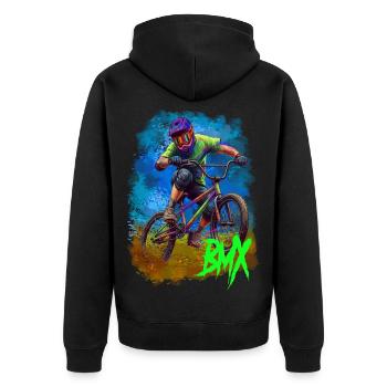 BMX - Veste à capuche bio Premium Unisexe - noir - Dos - Nico (187cm)