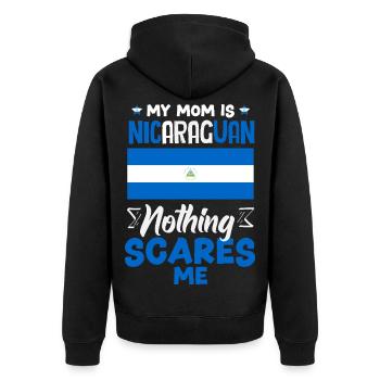Nicaragua Flag Pride & Home - Unisex Premium Organic Zip Hoodie - black - Back - Nico (187cm)