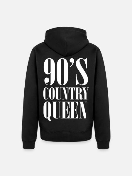 90er Country Queen – Retro Western - Unisex Premium Bio Zip Hoodie - Schwarz