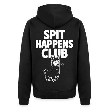 Le club du crachat se fait drôle de lama - Veste à capuche bio Premium Unisexe - noir - Dos - Nico (187cm)