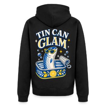Sardines glamour en conserve avec lunettes de soleil - Veste à capuche bio Premium Unisexe - noir - Dos - Nico (187cm)