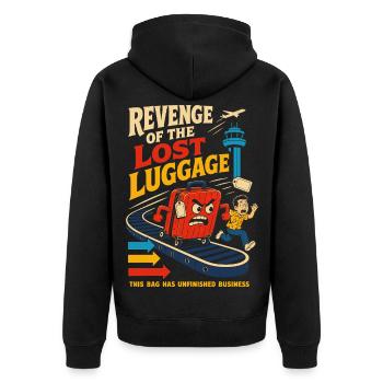 La Revanche des Bagages Oubliés - Veste à capuche bio Premium Unisexe - noir - Dos - Nico (187cm)