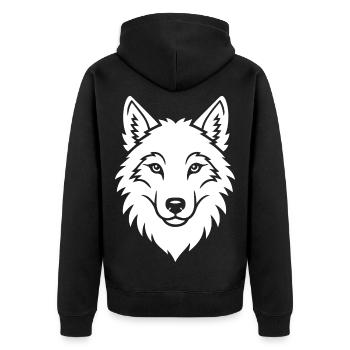 Wolf Head Art naturel élégant en nature sauvage - Veste à capuche bio Premium Unisexe - noir - Dos - Nico (187cm)