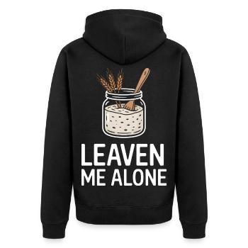 Lass Mich Teig in Ruhe - Unisex Premium Bio Zip Hoodie - Schwarz - Hinten - Nico (187cm)