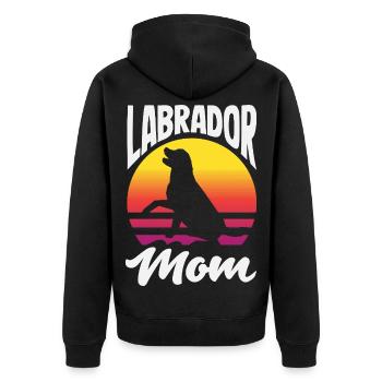 Labrador Hund Lustiges Schlafshirt Hunde Geschenk - Unisex Premium Bio Zip Hoodie - Schwarz - Hinten - Nico (187cm)