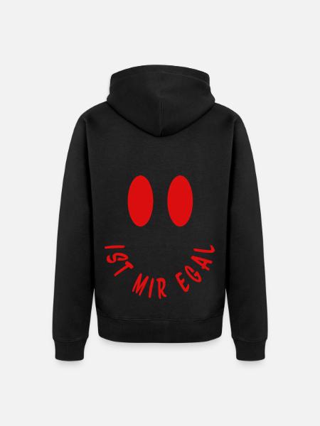 Ist mir egal - Unisex Premium Bio Zip Hoodie - Schwarz