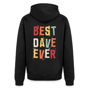 Meilleur Dave Jamais Rétro Prénom Texte Dire - Veste à capuche bio Premium Unisexe - noir - Dos - Nico (187cm)