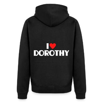 J’aime Dorothy Red Heart Love Fan Gift - Veste à capuche bio Premium Unisexe - noir - Dos - Nico (187cm)