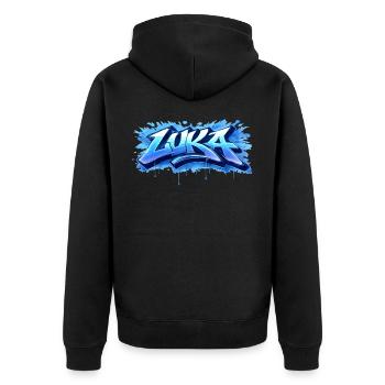 LUKA GRAFFITI NAME FOR PERFECT GIFT PRINTABLE  - Veste à capuche bio Premium Unisexe - noir - Dos - Nico (187cm)
