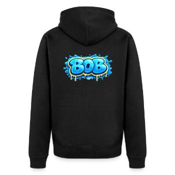 BOB GRAFFITI NAME FOR PERFECT GIFT PRINTABLE - Unisex Premium Organic Zip Hoodie - black - Back - Nico (187cm)