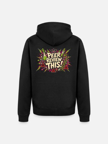 Peer Review This! Comic Lab Chaos - Unisex Premium Organic Zip Hoodie - black