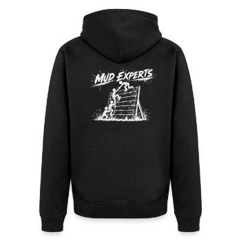 Maîtres de boue / Experts - Mur d’obstacles - Veste à capuche bio Premium Unisexe - noir - Dos - Nico (187cm)
